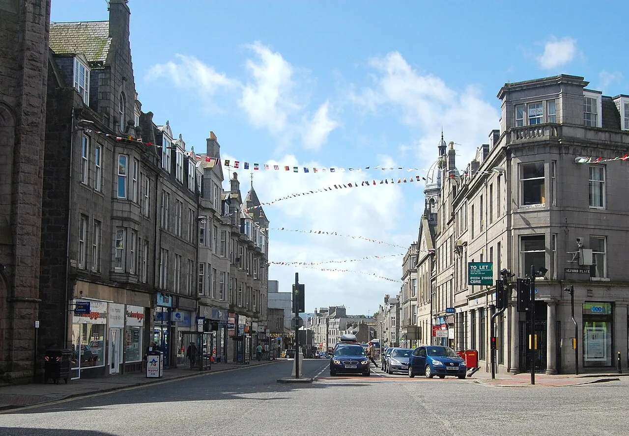 Looking down Holburn Street, Aberdeen.