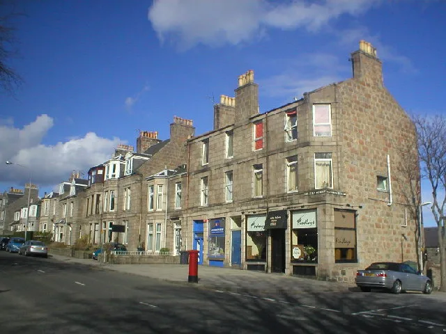 Granite tenements on Holburn Street, Aberdeen.