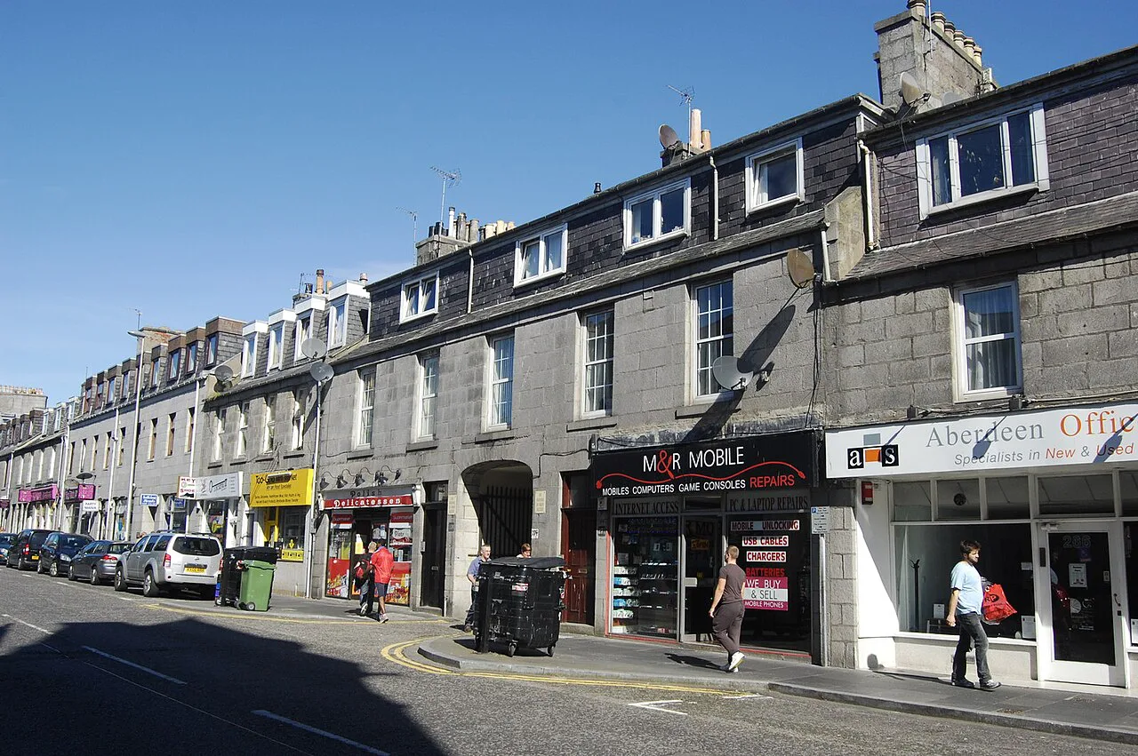 Shops on George Street, Aberdeen.