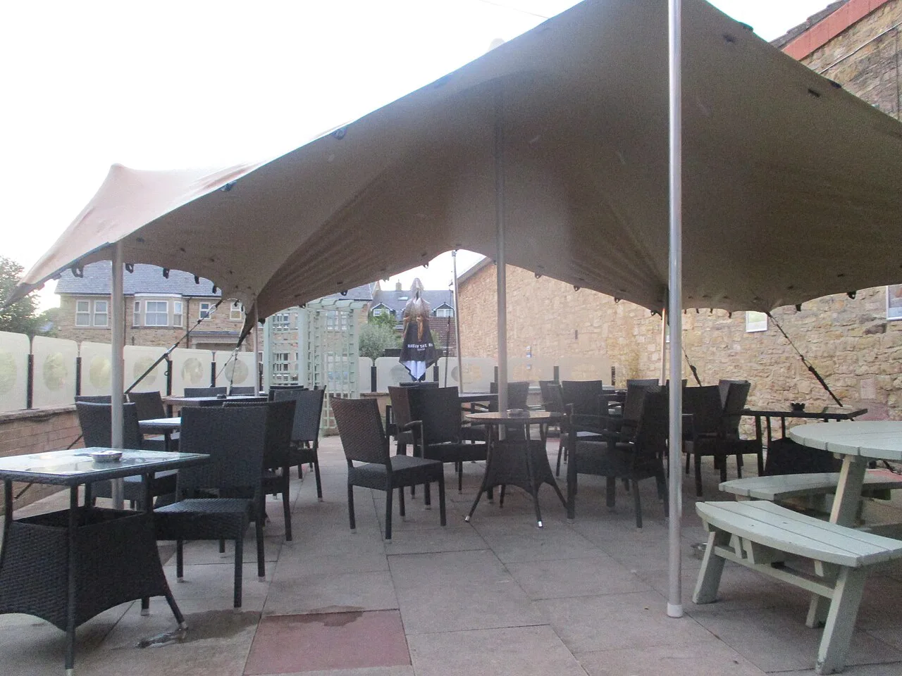The beer garden at the New Inn, Wetherby, near Leeds.