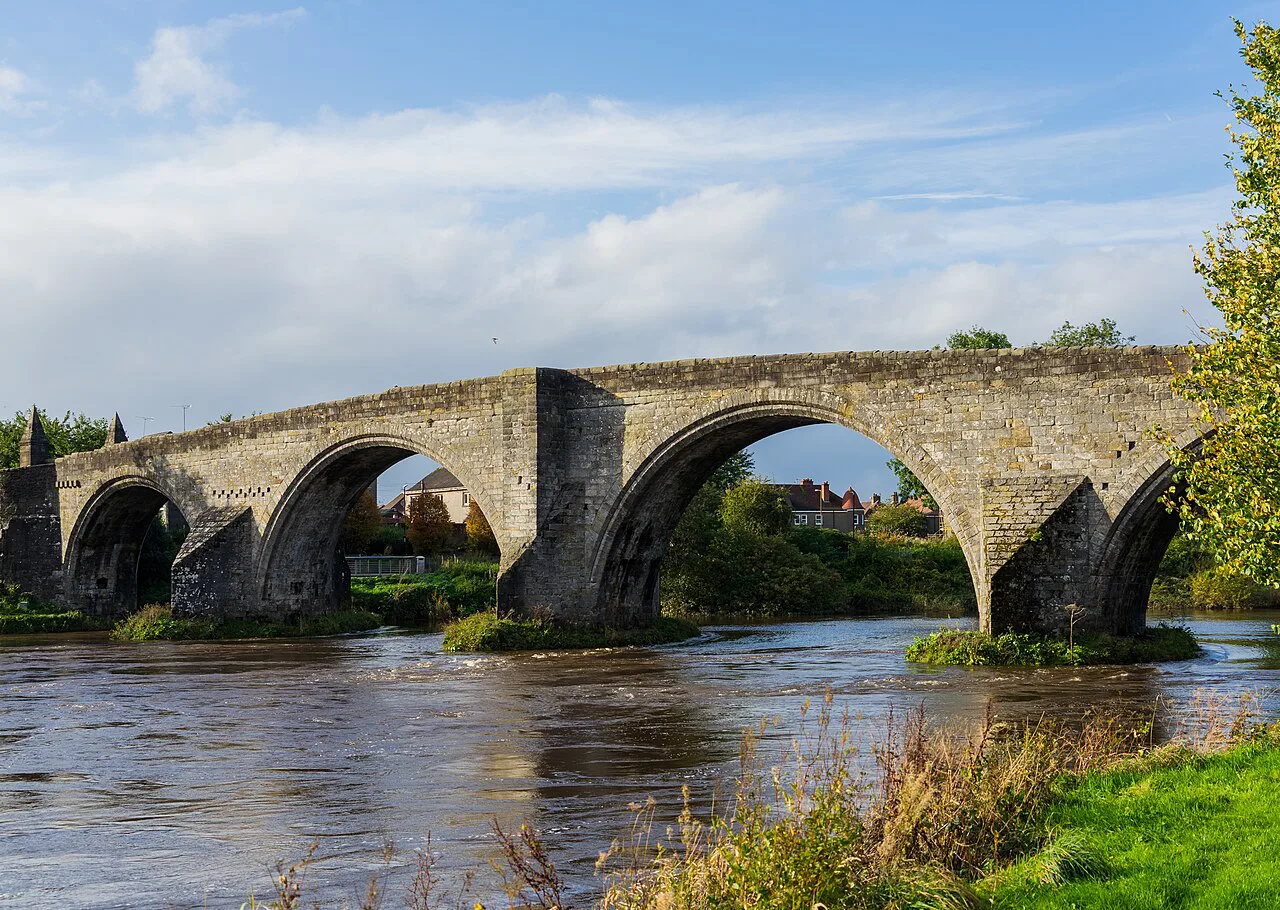 Stirling Old Bridge over the River Forth in Stirling.