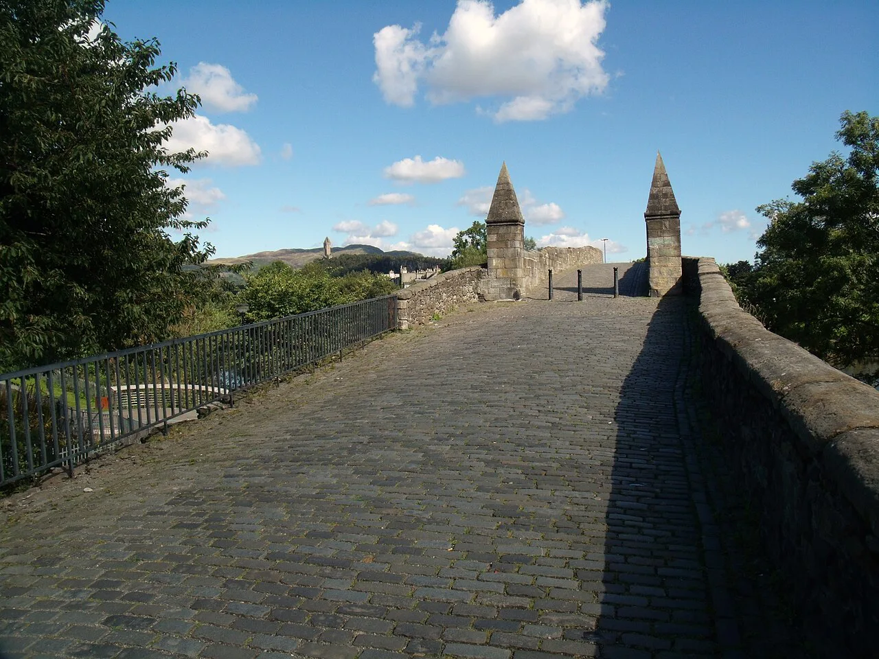 The cobbled deck of Stirling Old Bridge, Stirling.