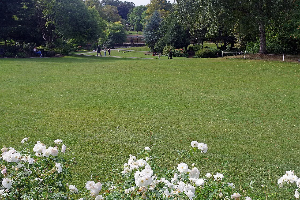 The lawns of the Museum Gardens in York.