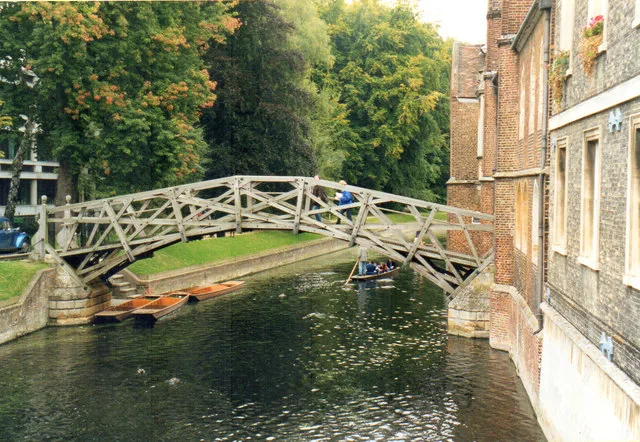 The Mathematical Bridge over the River Cam in Cambridge.