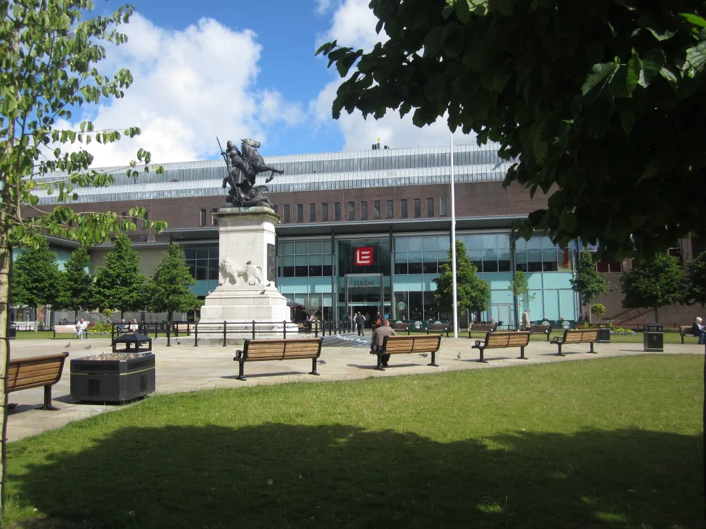 Old Eldon Square and its war memorial in Newcastle upon Tyne.
