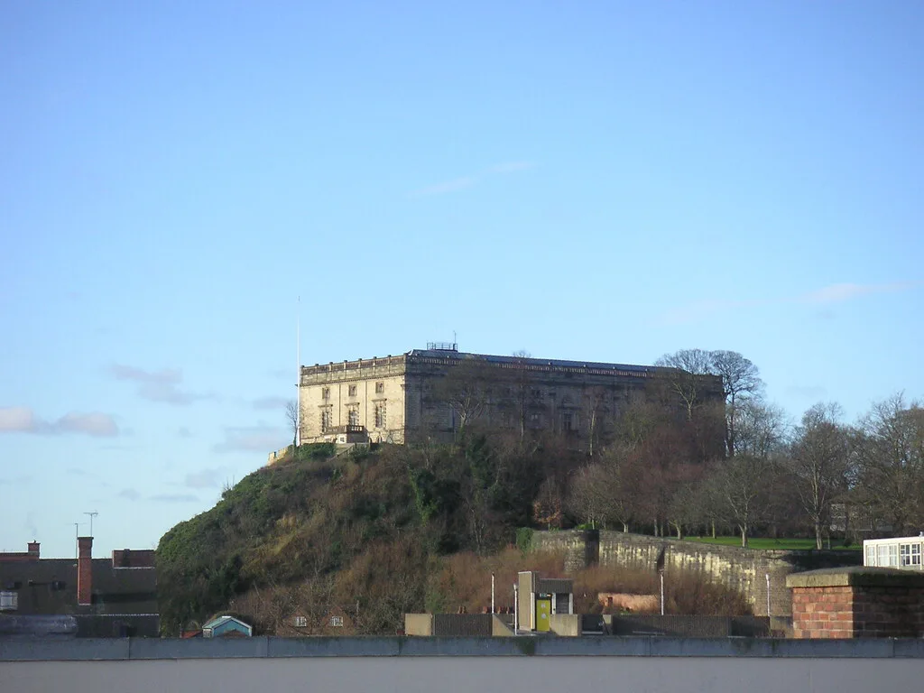 Nottingham Castle on its rock above the city.