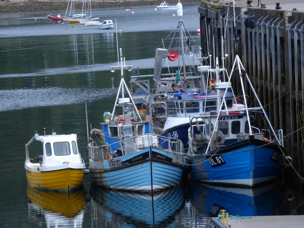 Fishing boats in Ullapool harbour.