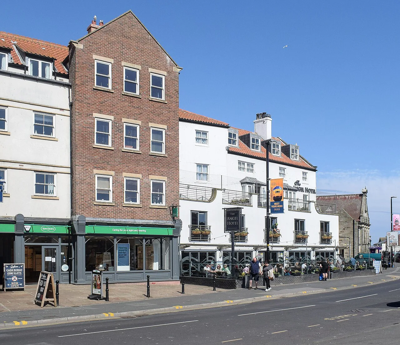 Shops and cafés on New Quay Road, Whitby.