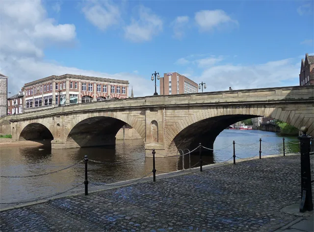 Ouse Bridge over the River Ouse in York.