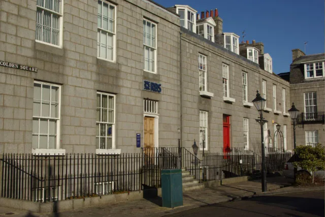 Granite buildings on Golden Square, Aberdeen.