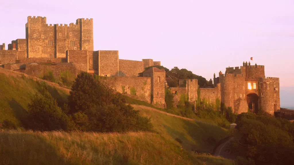 Dover Castle on its hilltop in evening light.