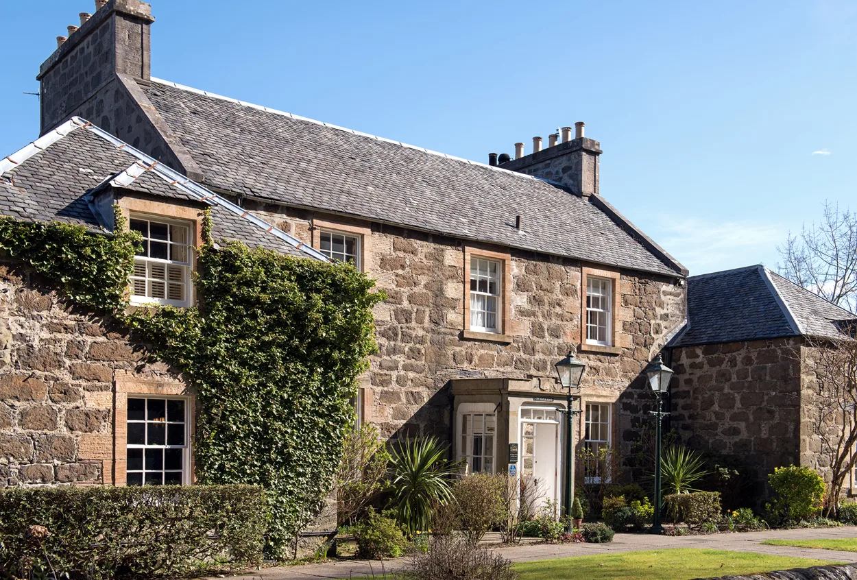 The ivy-covered stone frontage of the Manor House Hotel, Oban.
