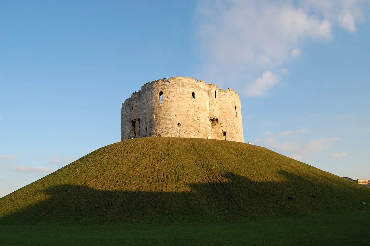 Clifford's Tower on its grassy mound in York.