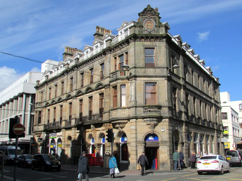 The former Lancashire Insurance Company building on Academy Street, Inverness.