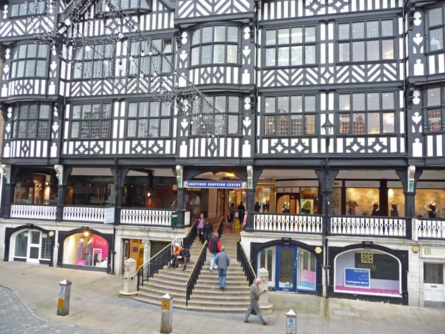 The half-timbered Rows on Bridge Street, Chester.