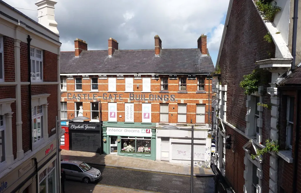 Waterloo Street in Derry seen from Castle Gate.