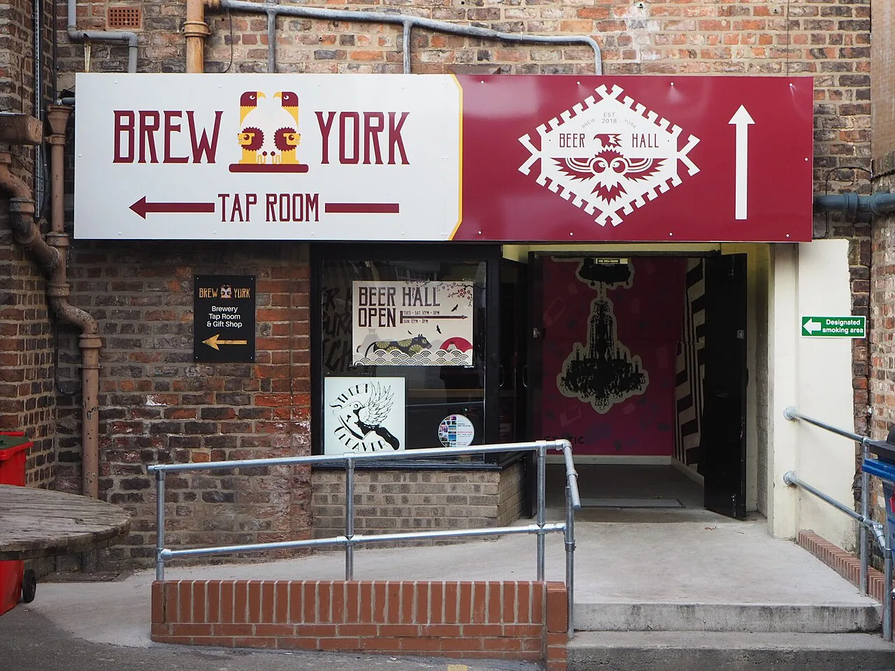The entrance to the Brew York tap room on Walmgate, York.