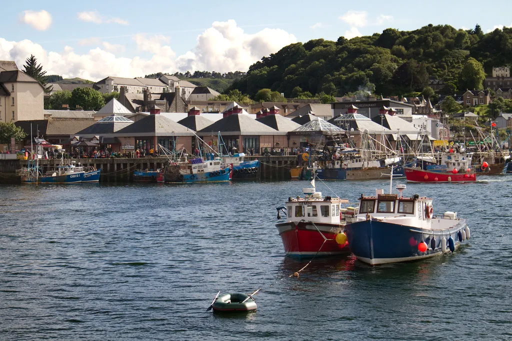 Fishing boats in Oban harbour.