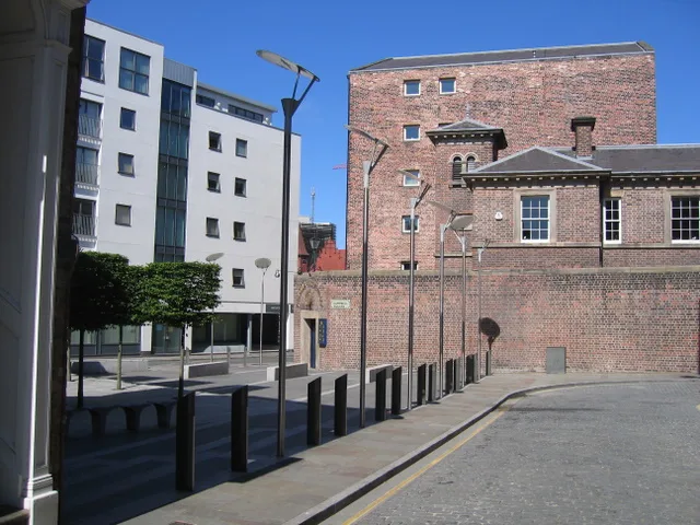 Campbell Square from Henry Street, Liverpool, beside the Old Bridewell.