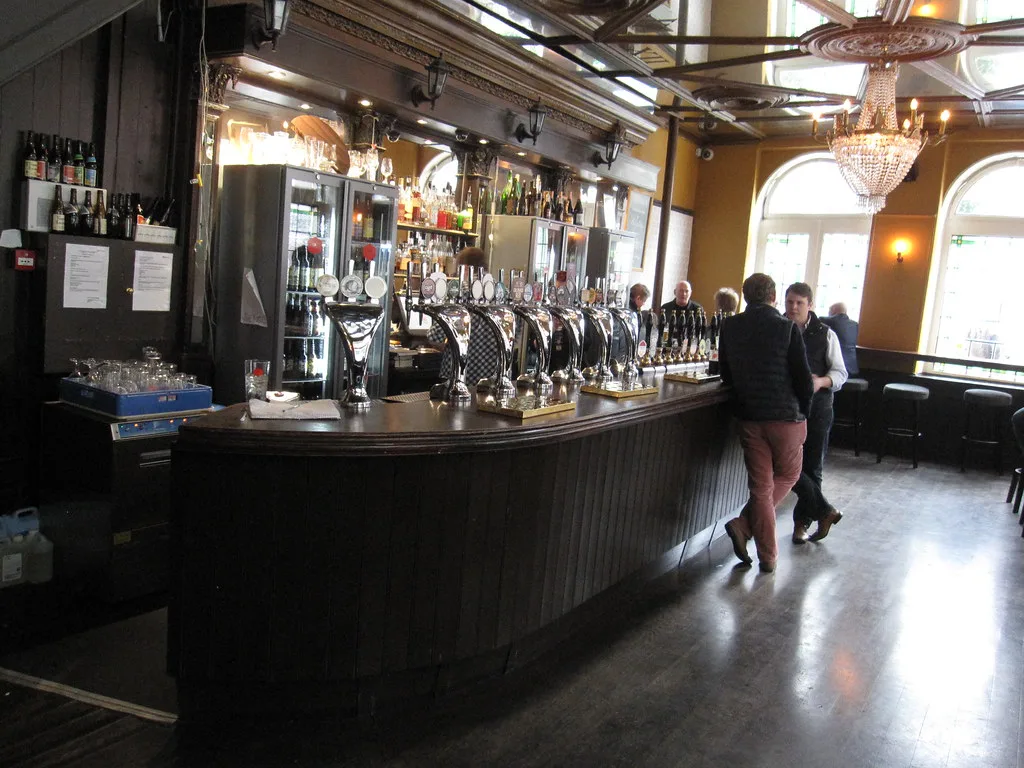 The bar and beer engines at Craft Beer Co. in Clerkenwell, London.