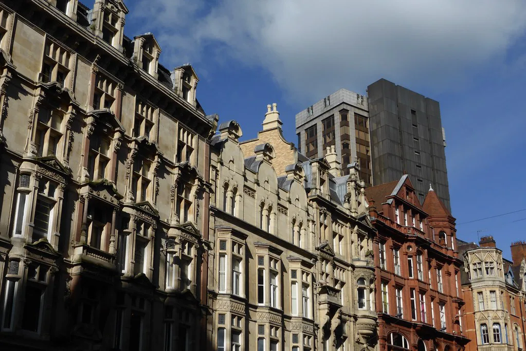 Victorian buildings on Corporation Street in Birmingham city centre.
