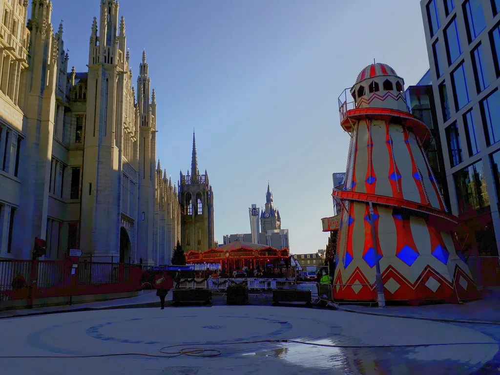 A festive fair at Marischal Square, Aberdeen.