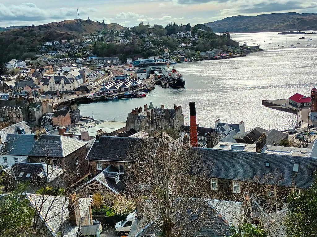 Oban harbour seen from McCaig's Tower.