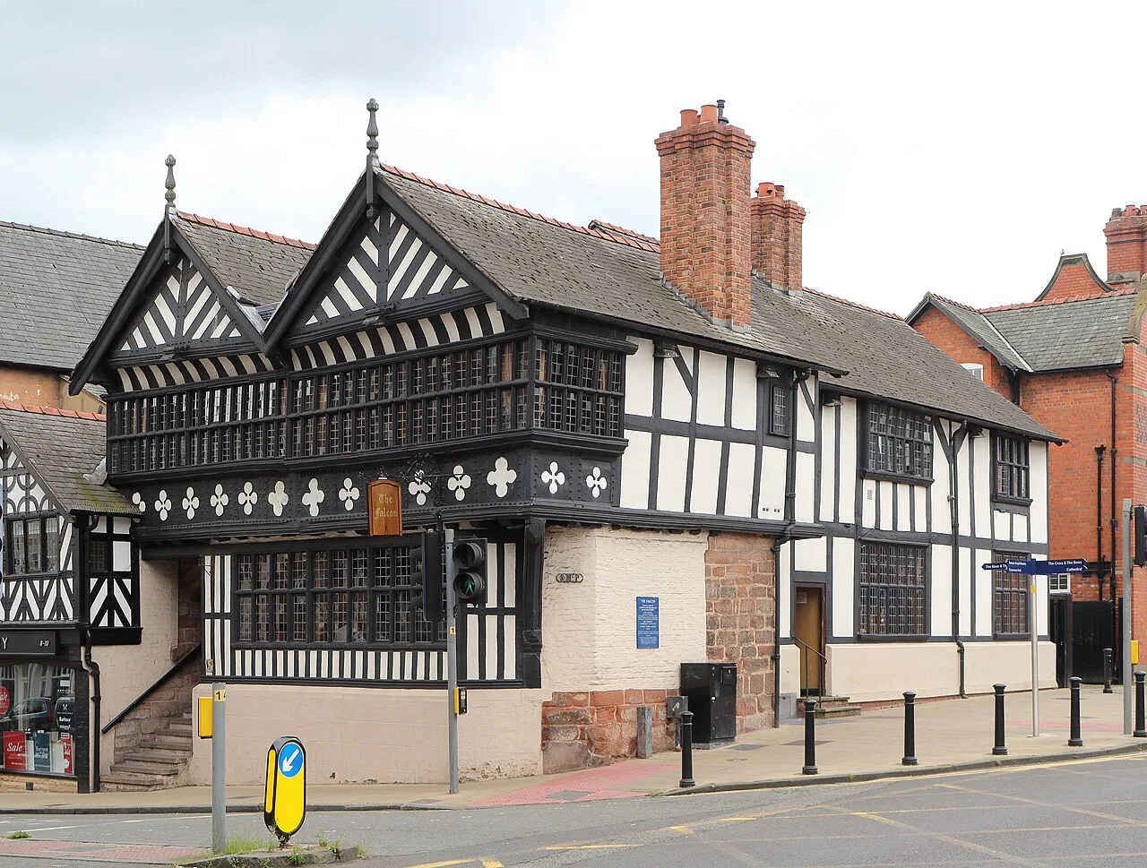 The Falcon on the corner of Lower Bridge Street and Grosvenor Street, Chester.
