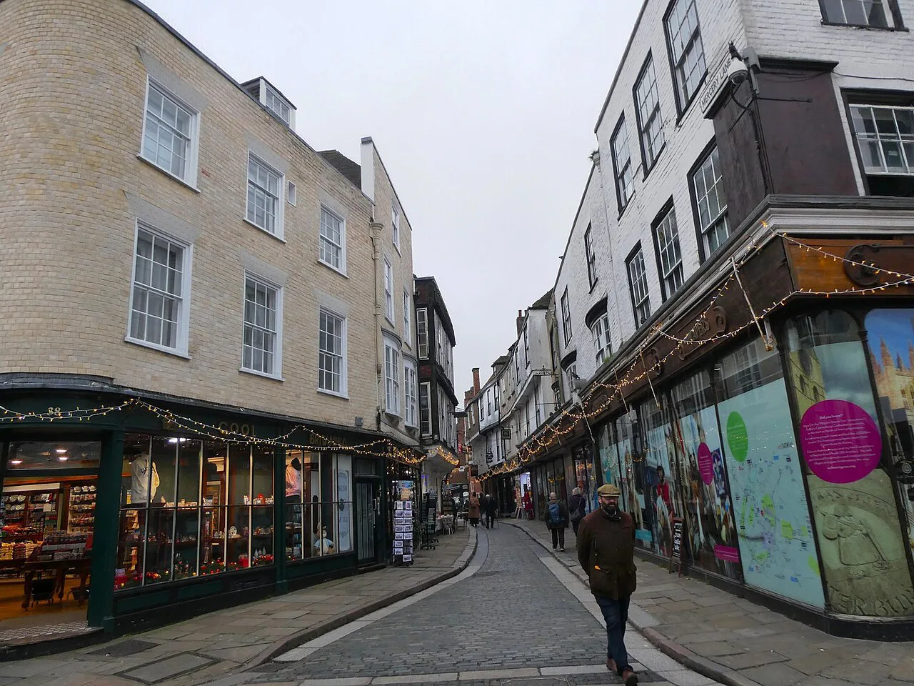 Shops along Mercery Lane, Canterbury.
