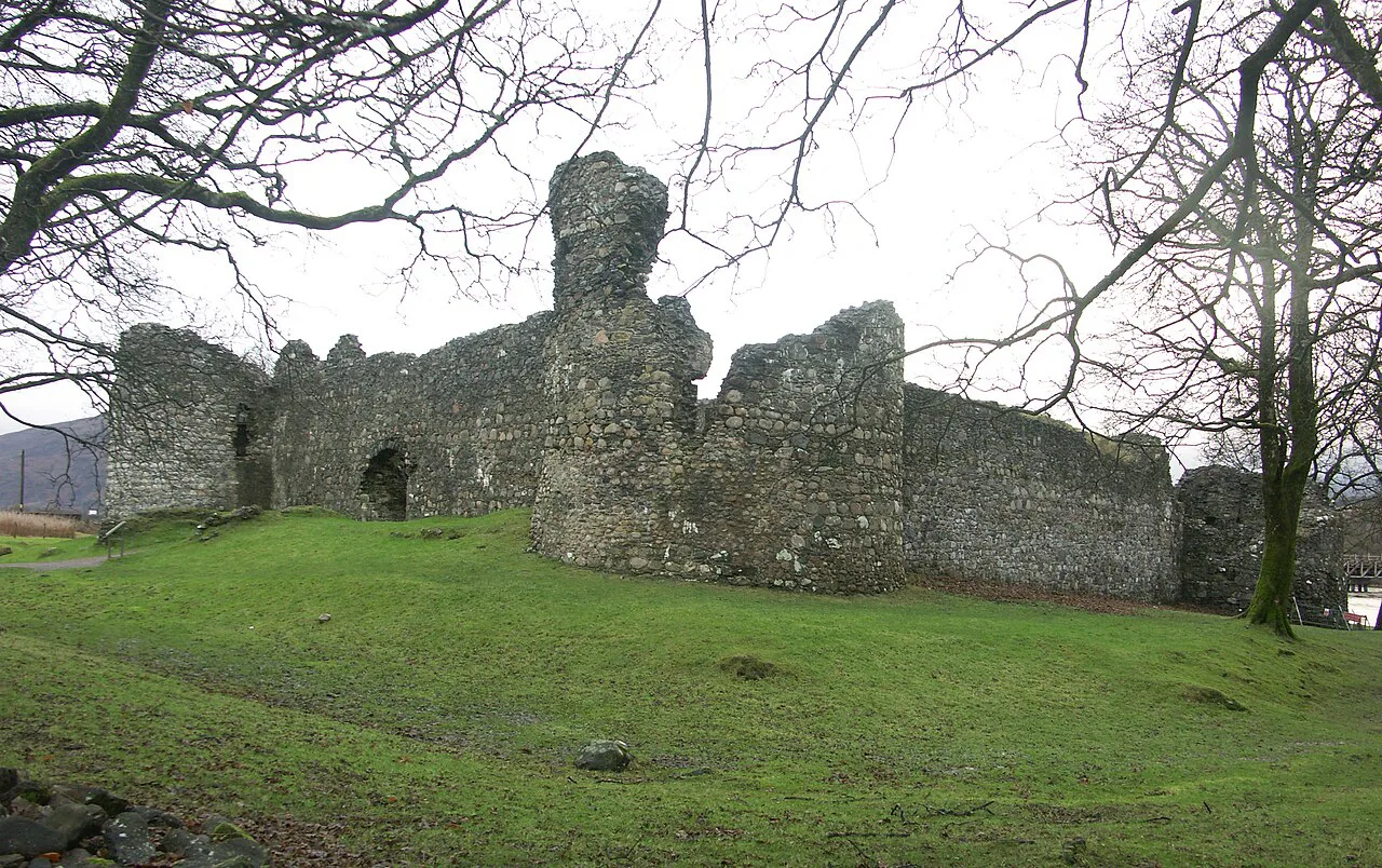 The ruins of Inverlochy Castle near Fort William.