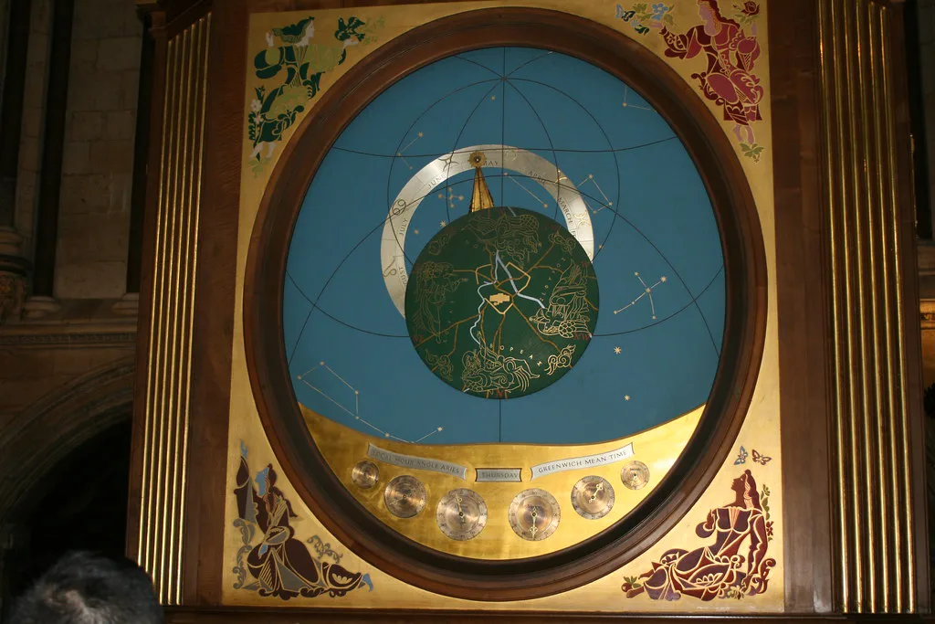 The astronomical clock inside York Minster.