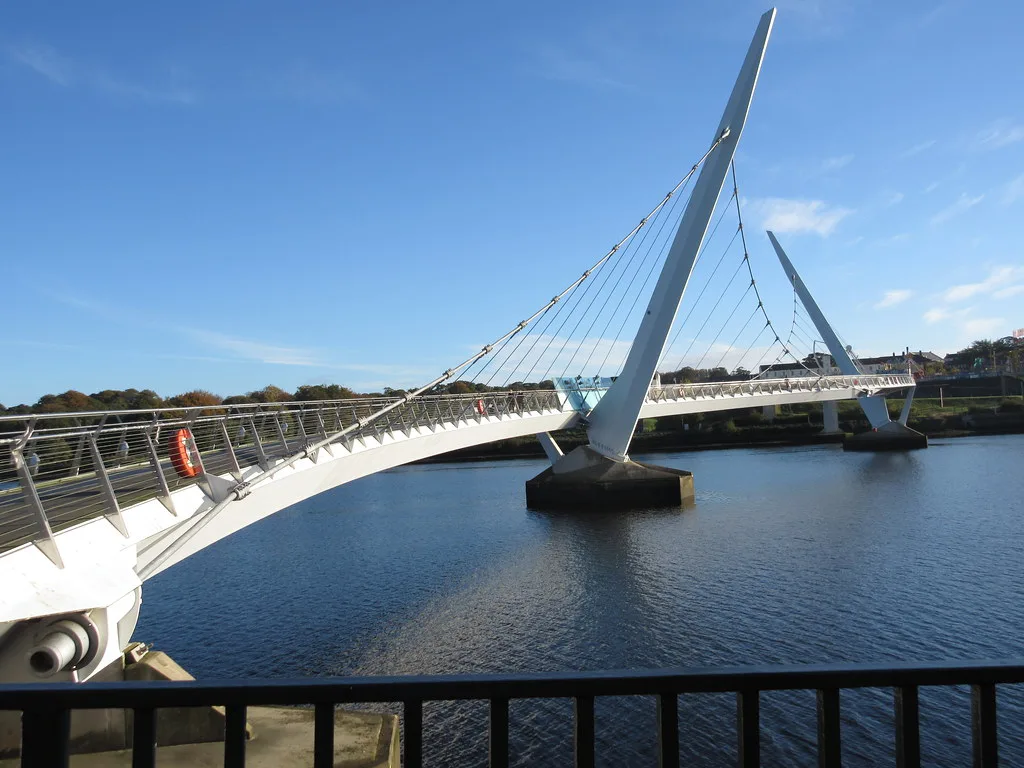 The Peace Bridge over the River Foyle in Derry.