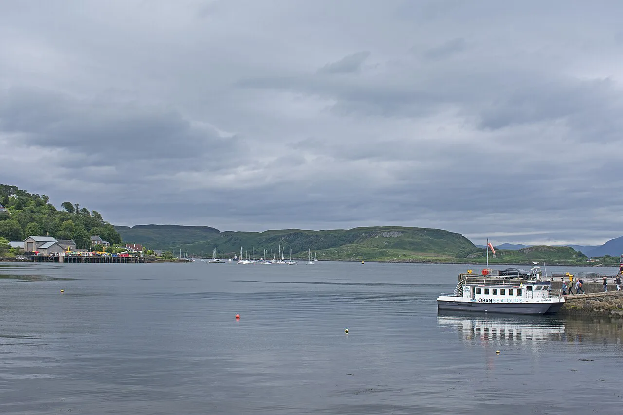 Oban Bay and Kerrera seen from George Street, Oban.