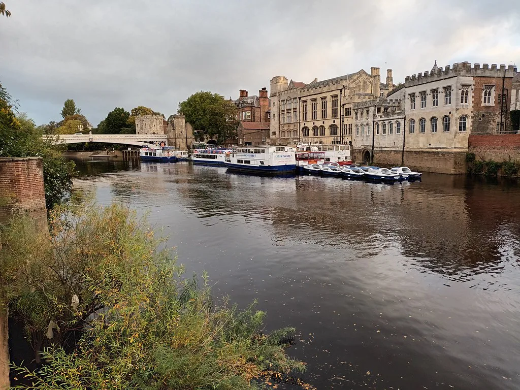 The River Ouse in York looking upstream to Lendal Bridge.
