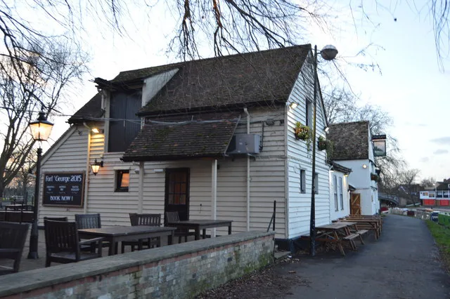 The weatherboarded Fort St George pub, Cambridge.