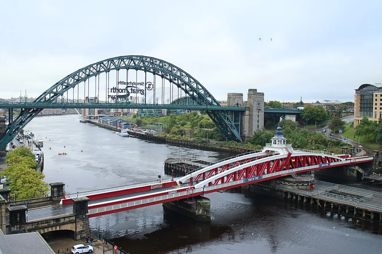 The Tyne Bridge and the Swing Bridge, Newcastle upon Tyne.