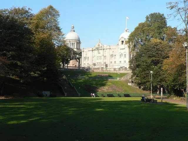 Union Terrace Gardens and His Majesty's Theatre in Aberdeen.