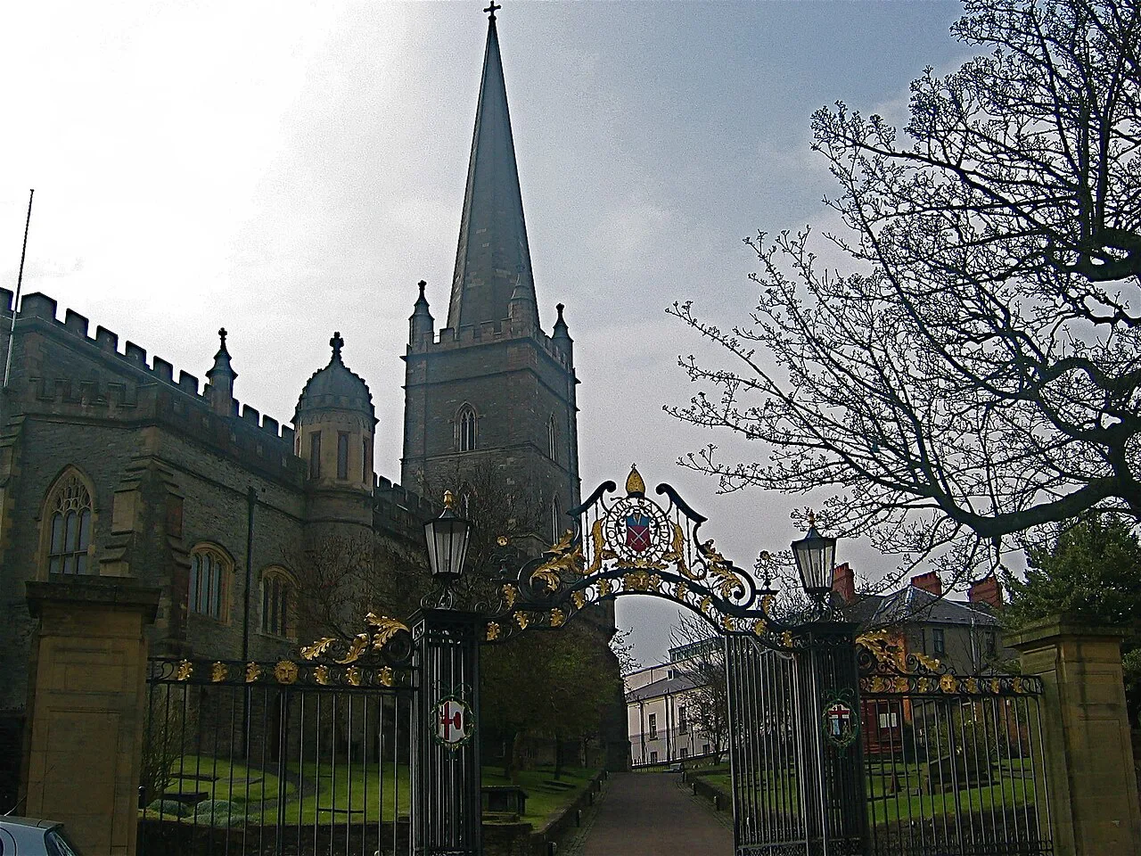 St Columb's Cathedral and its gates in Derry.