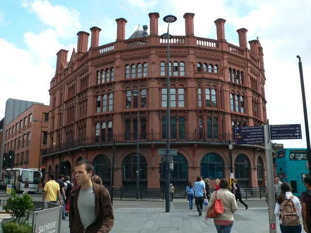 A red-brick warehouse block on Hanover Street, Liverpool.