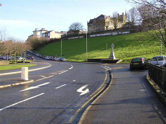 The city walls overlooking the Bogside, Derry.
