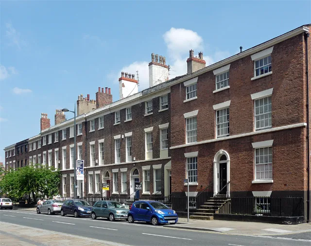 Georgian terraced houses on Hope Street, Liverpool.