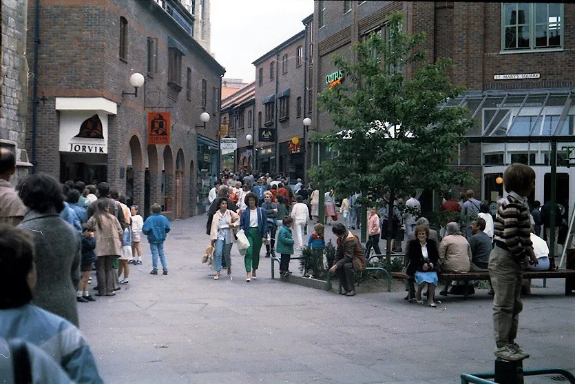 The Jorvik centre entrance on St Mary's Square, York.