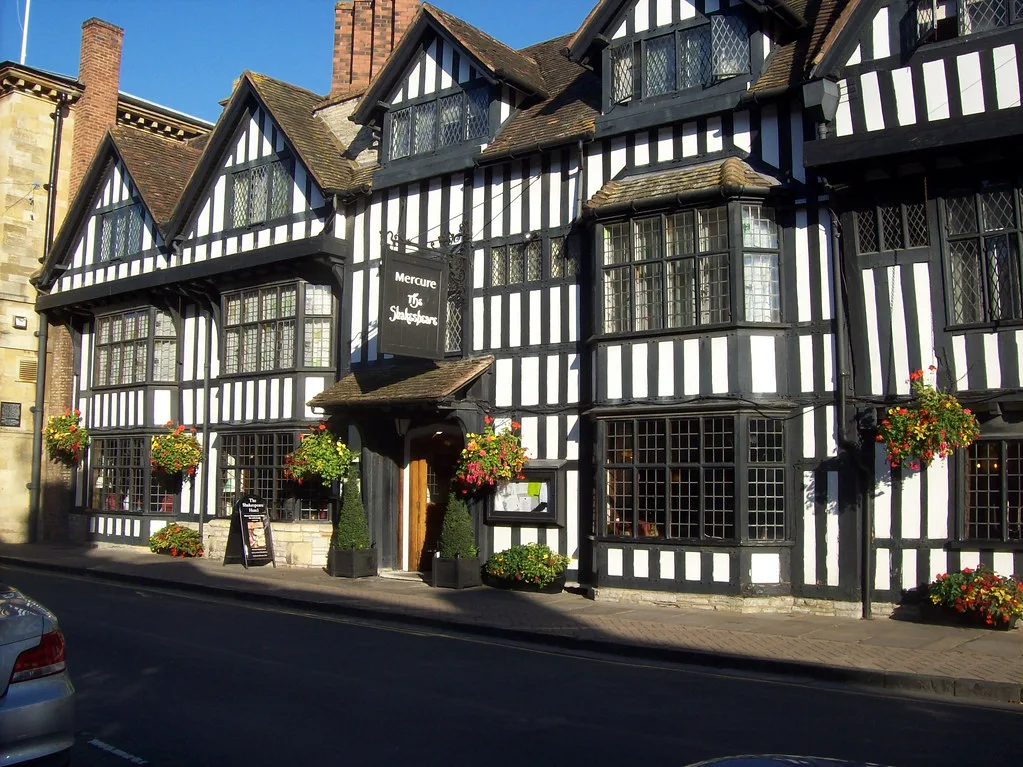The timber-framed Shakespeare Hotel on Chapel Street, Stratford-upon-Avon.
