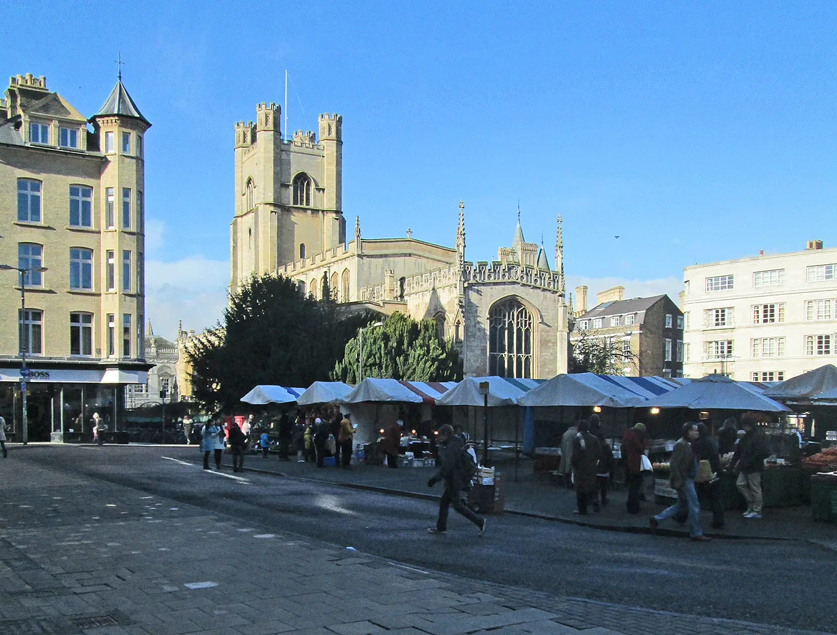 Market Square and Great St Mary's Church, Cambridge.
