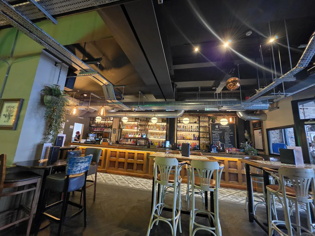 The bar inside Liverpool Gin Distillery on Castle Street, Liverpool.