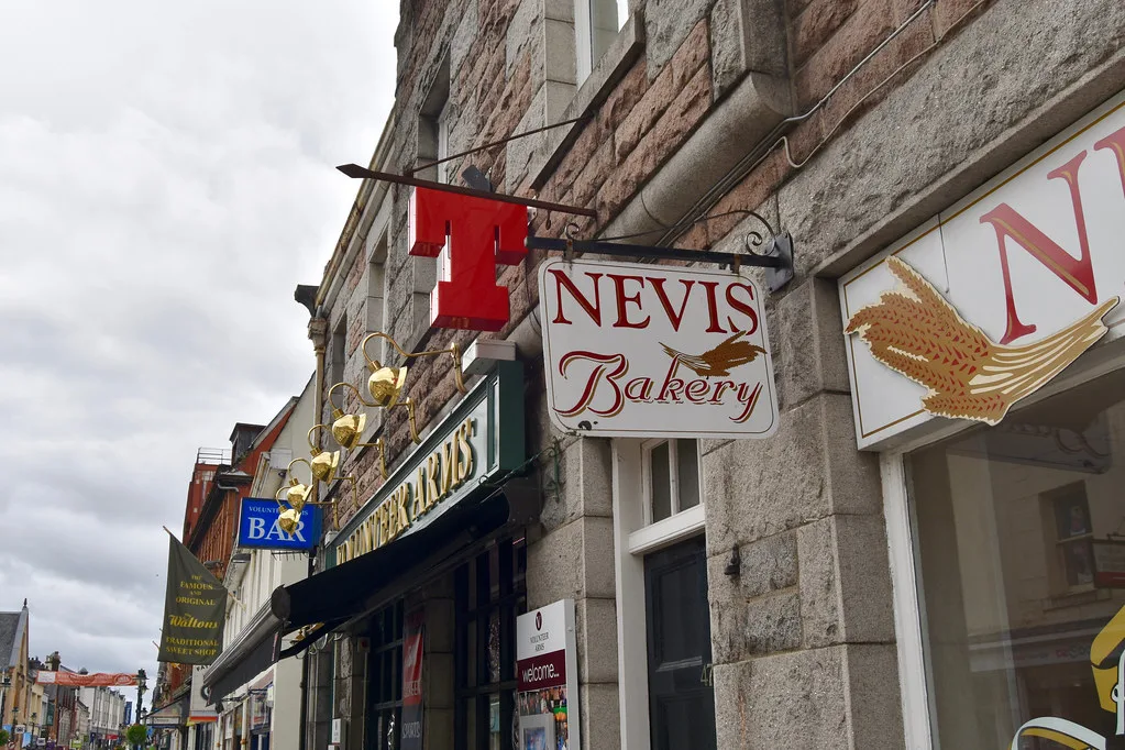 The Nevis Bakery shopfront in Fort William.