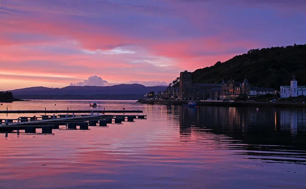Sunset over Oban Bay.
