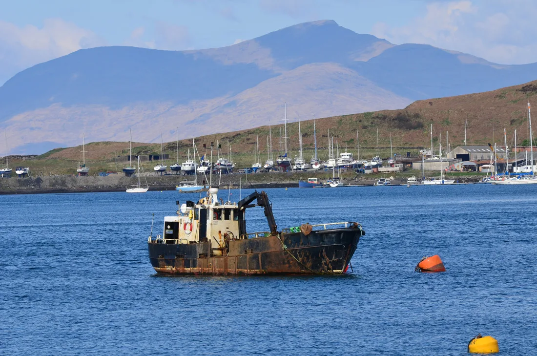 A fishing boat in Oban Bay, Oban.