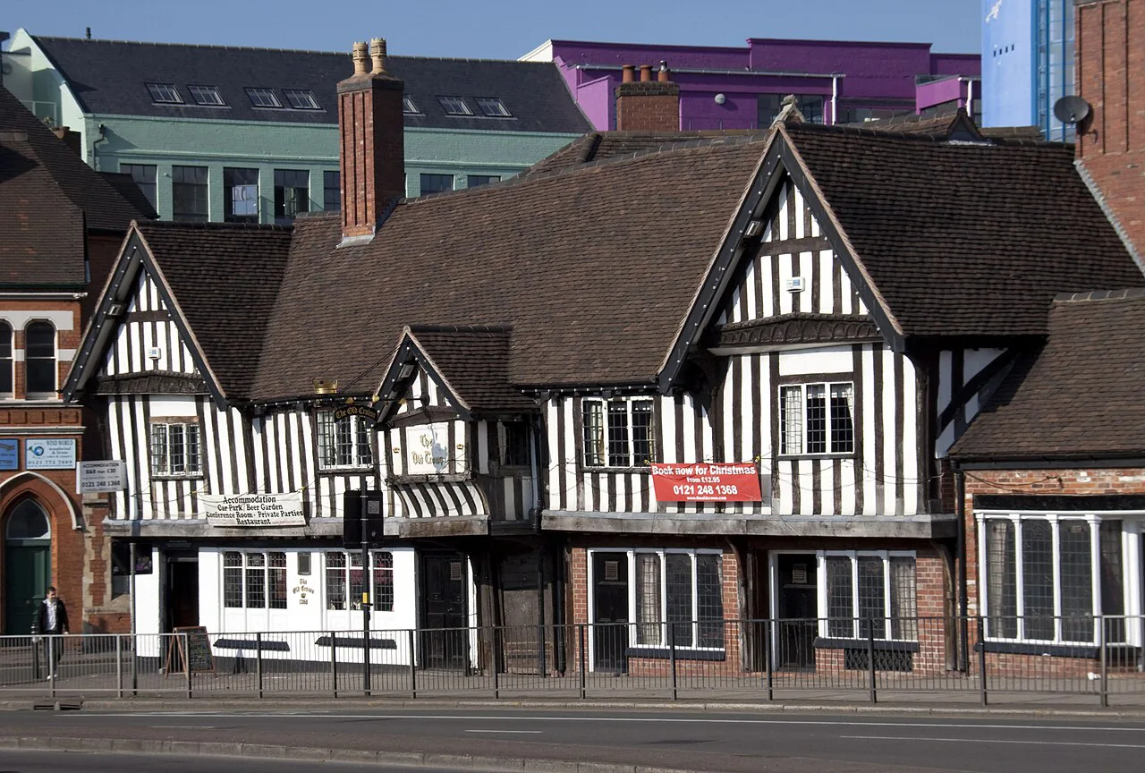 The timber-framed Old Crown in Deritend, Digbeth, Birmingham.