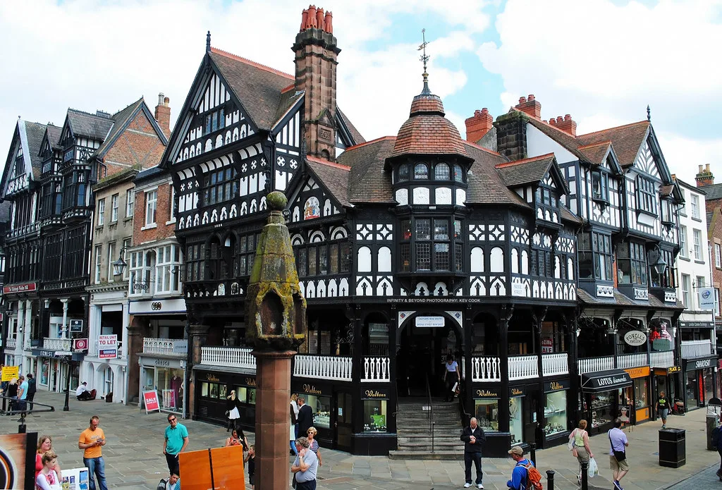Black-and-white timbered buildings of the Chester Rows.